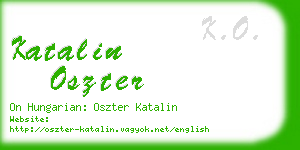 katalin oszter business card